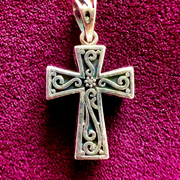 Vintage Celtic Cross with hidden Prayer Box. Very unusual. Sterling Silver